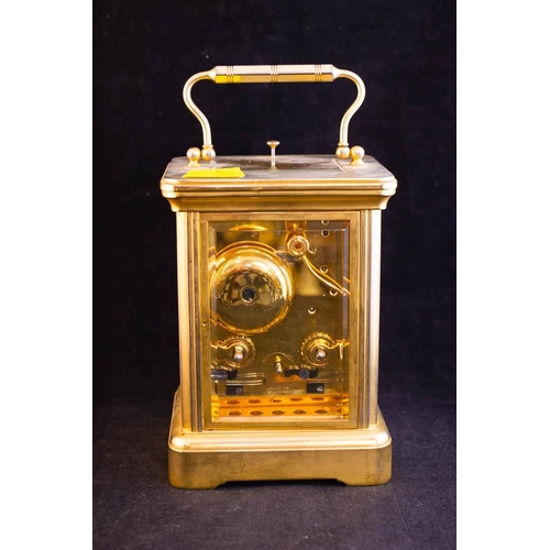 275 - MORRELL + HILTON BRASS CARRIAGE CLOCK