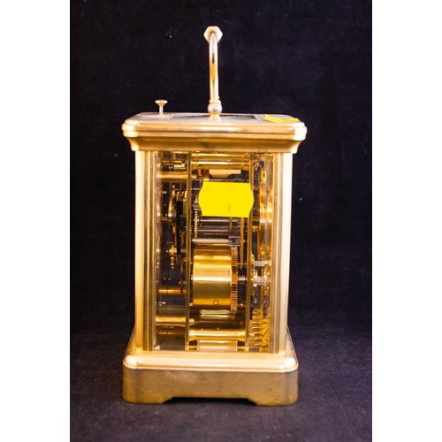 275 - MORRELL + HILTON BRASS CARRIAGE CLOCK