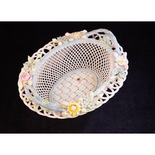 282 - BELLEEK TRELLIS BASKET