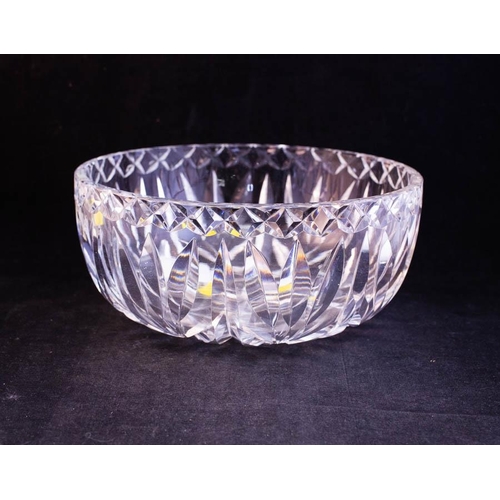 316 - WATERFORD CRYSTAL BISCUIT BARRELL, CANDLE HOLDER + BOWL