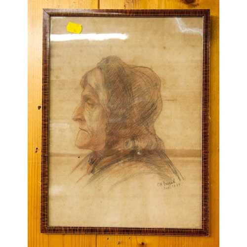 368 - 2 E. O CONNOR WATERCOLOURS 25 X 16CM + ANTIQUE PORTRAIT OF WOMAN + 1