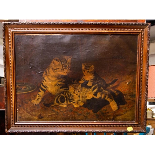 372 - ANTIQUE OIL ON CANVAS AFTER SIR EDWIN LANDSEER. 