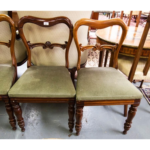 431 - SET OF 4 VICTORIAN MAHOGANY BALLOON BACK CHAIRS