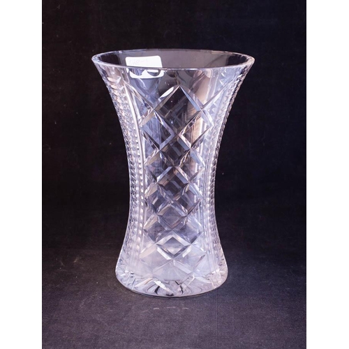 487 - WATERFORD CRYSTAL 12 INCH VASE + WAISTED VASE