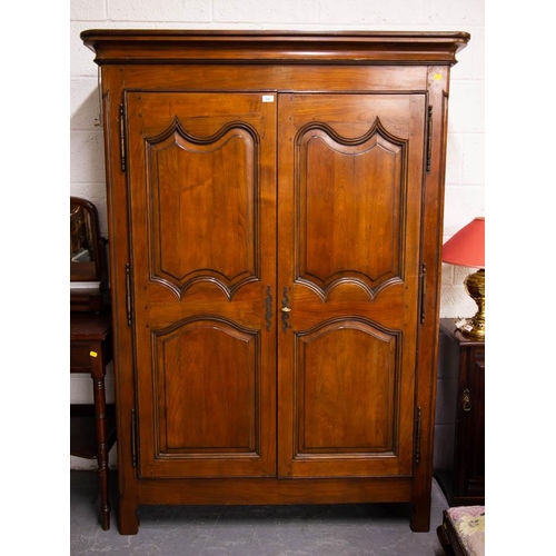 494 - 2 DOOR SHAPED FITTED DRINKS CABINET 136W X 53 D X 189H CM