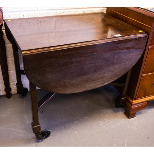 597 - MAHOGANY DROP LEAF TROLLEY WITH DRAWER