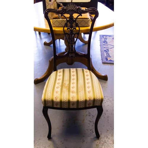 602 - VICTORIAN CARVED BACK OCCASIONAL CHAIR