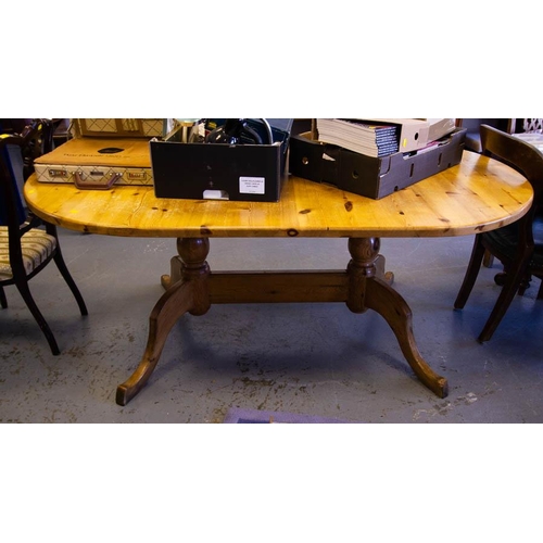 603 - OVAL PINE KITCHEN TABLE 180L X 105W CM