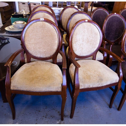 614 - 6 QUALITY OVAL BACK ELBOW CHAIRS