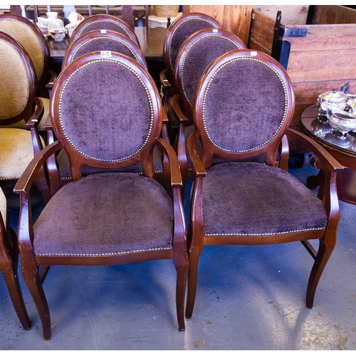 615 - 6 QUALITY OVAL BACK ELBOW CHAIRS