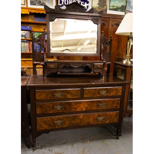 631 - VICTORIAN MIRROR BACK DRESSING CHEST