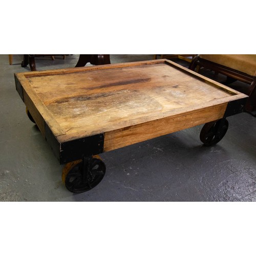 132 - INDUSTRIAL COFFEE TABLE 111L x 73W x 33H CM