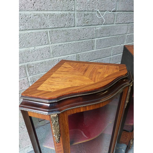 75 - PAIR OF FRENCH STYLE BOW FRONT CORNER CABINETS