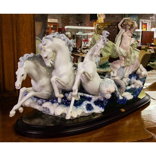 LARGE LLADRO NO. 1864 THE BIRTH OF VENUS ON TIMBER BASE. WITH CERTS. 154/1000
85CM LONG X 47CM HIGH