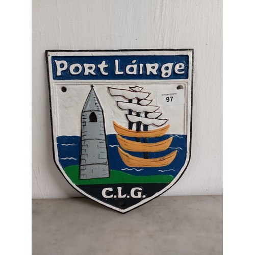 97 - CAST IRON WATERFORD GAA SIGN