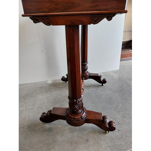 71 - VICTORIAN ROSEWOOD FOLDOVER BRIDGE TABLE WITH DRAWER