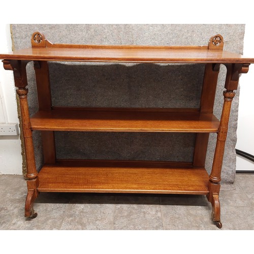 63 - QUALITY OAK 3 TIER DUMBWAITER
122CM W, 45CM D, 112CM H