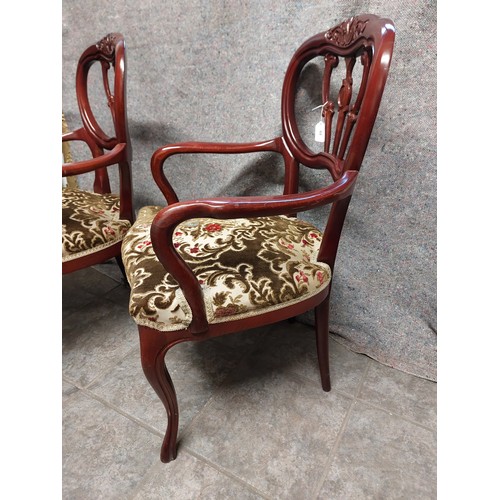 69 - PAIR OF NEAT SHAPED BACK ELBOW OCCASIONAL CHAIRS