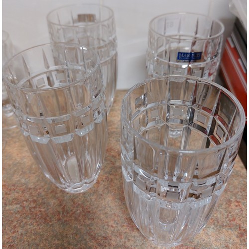 87 - SET OF 4 WATERFORD CRYSTAL MARQUIS TUMBLERS 
15CM HIGH