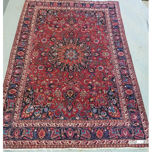 82 - VINTAGE MASHAD RUG WITH SIGNATURE
327 X 240