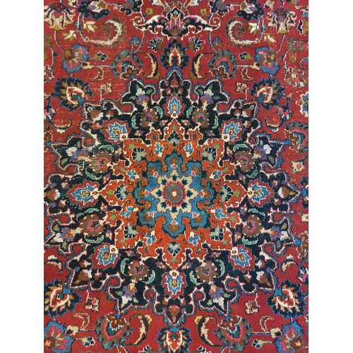 82 - VINTAGE MASHAD RUG WITH SIGNATURE
327 X 240