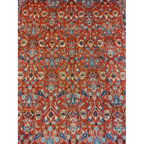 81 - WASHED RED MAHOOT PERSIAN RUG 
285 X 210