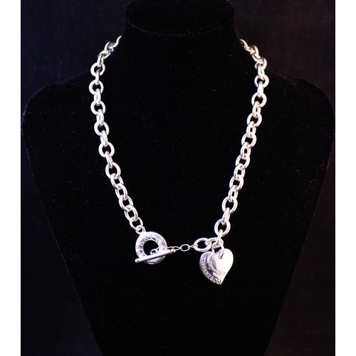 147 - TIFFANY SILVER NECKLACE, BRACELET AND RING