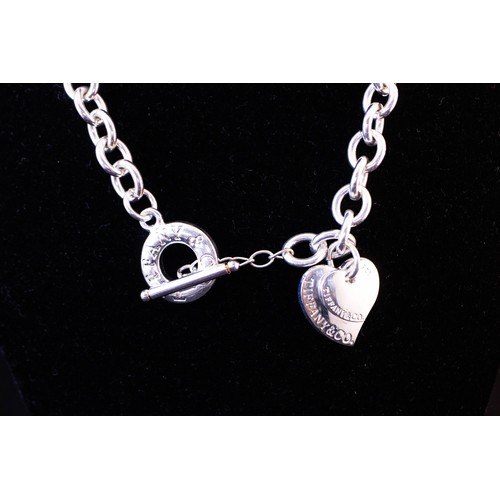 147 - TIFFANY SILVER NECKLACE, BRACELET AND RING