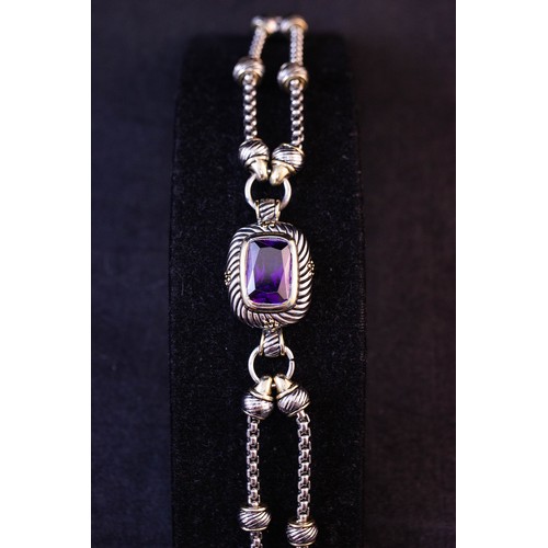 149 - VINTAGE AMETHYST BRACELET + NECKLACE