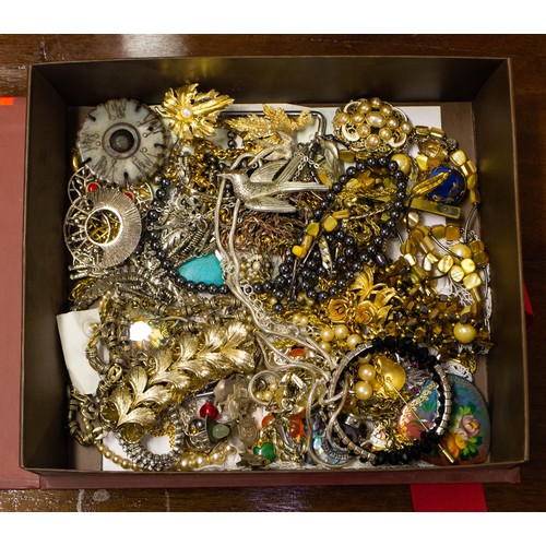 150 - BOX OF ASSORTED DRESS JEWELLERY