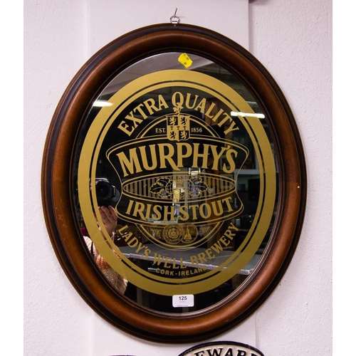 125 - OVAL MURPHYS IRISH STOUT MIRROR. 58 X 50CM