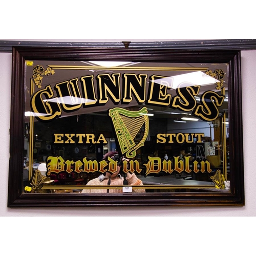 127 - GUINNESS PUB MIRROR. 96 X 66CM