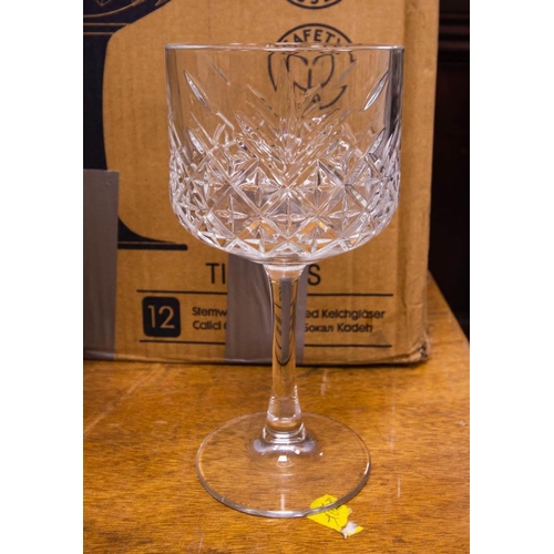 128 - 5 BOXES LARGE GIN GLASSES. 20CM HIGH