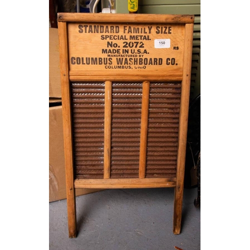 150 - VINTAGE MAID RITE WASHBOARD + OVAL MIRROR