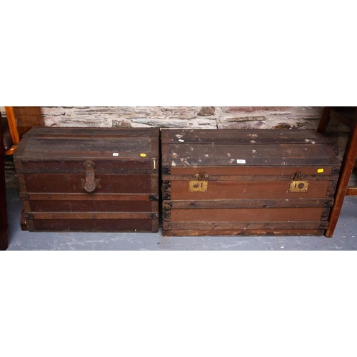 165 - 2 DOME TOP METAL BOUND TRUNKS