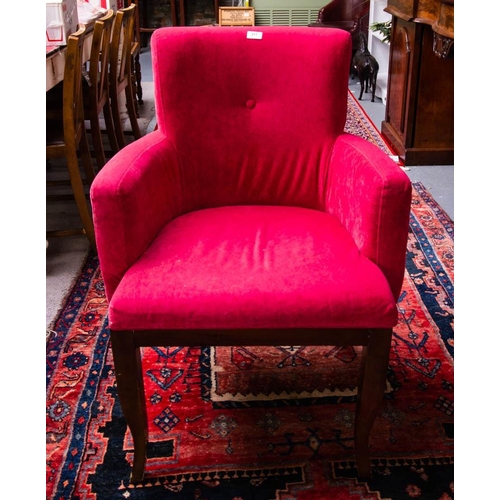 217 - PAIR OF NEAT PINK ARM CHAIRS