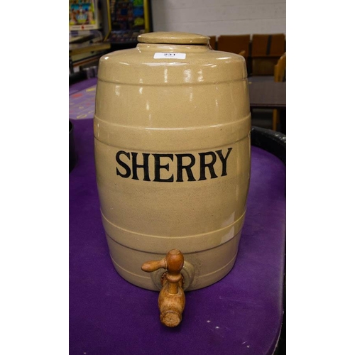 231 - SHERRY BARRELL WITH WOODEN TAP