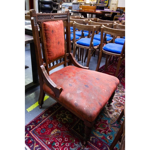 70 - EDWARDIAN LADIES + GENTS CHAIRS