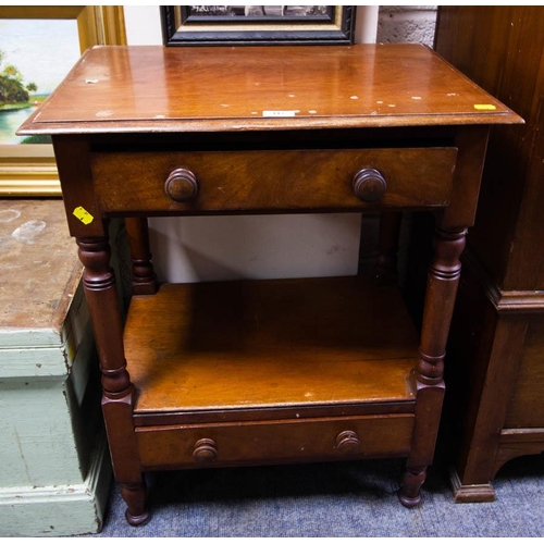 112 - VICTORIAN MAHOGANY 2 TIER TABLE. 61 X 46CM X 78CM HIGH