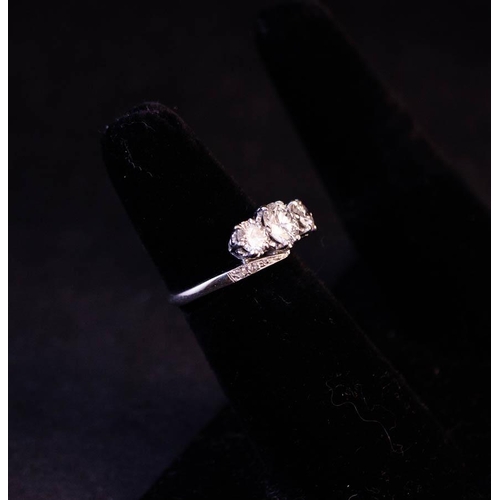 213 - VICTORIAN PLATINUM + DIAMOND RING