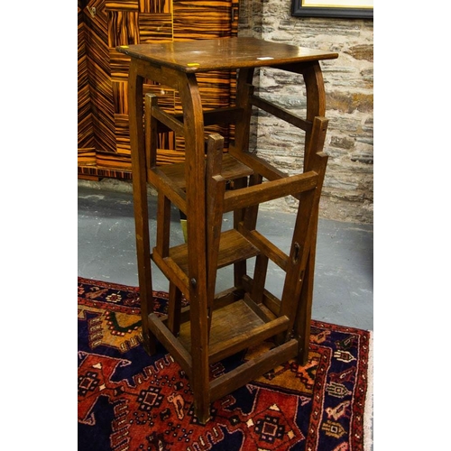 231 - ANTIQUE  FOLDING LIBRARY STEPS 46 X 40 X 100H CM