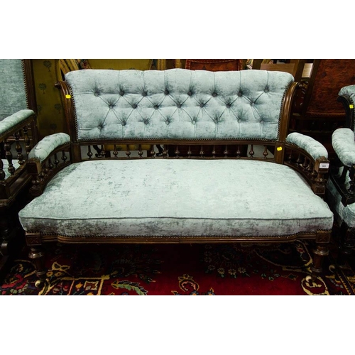 303 - EDWARDIAN BUTTON BACK CLUB SETTEE AF