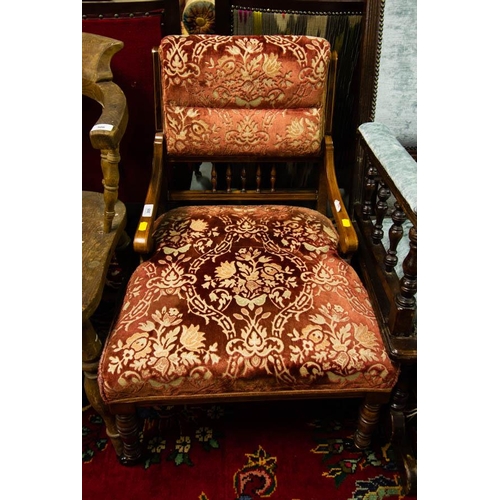 305 - EDWARDIAN INLAID ROSEWOOD NURSING CHAIR