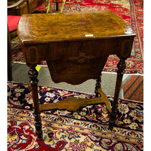 310 - INLAID WALNUT SEWING TABLE