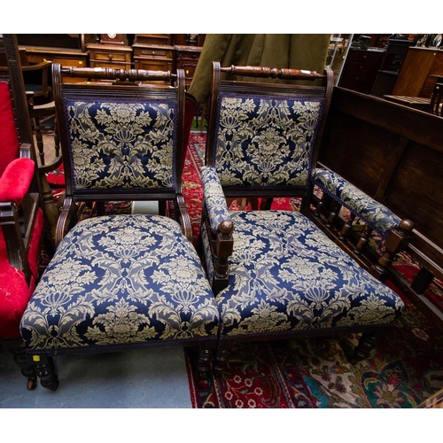 311 - EDWARDIAN LADIES + GENTS CHAIRS