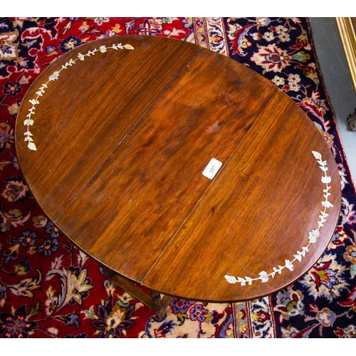 357 - INLAID DROP LEAF OCCASIONAL TABLE