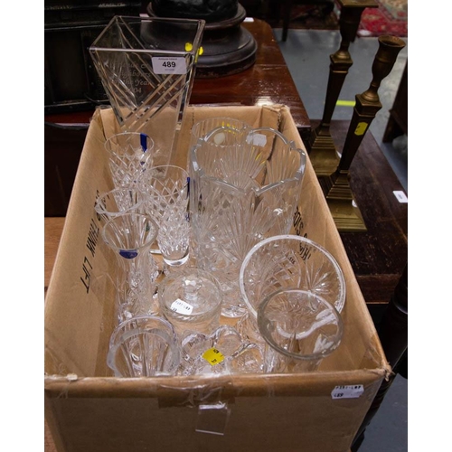 489 - LARGE COLLECTION OF MISC IRISH CUT GLASS