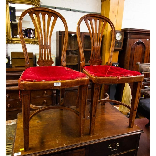 512 - PAIR OF STAINED DINING CHAIRS - AF