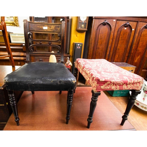 515 - VICTORIAN DINING CHAIR + STOOL