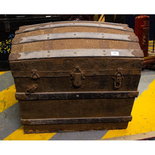 534 - DOME TOP METAL BOUND TRUNK